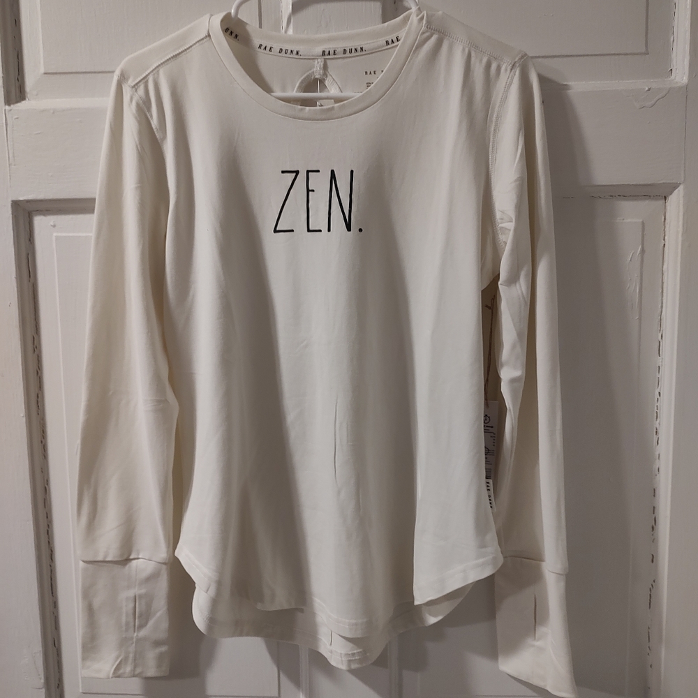 **DONATED** Rae Dunn Zen Long Sleeve Keyhole Back Shirt